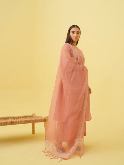 Sunset Blush Kurta Set with Dupatta