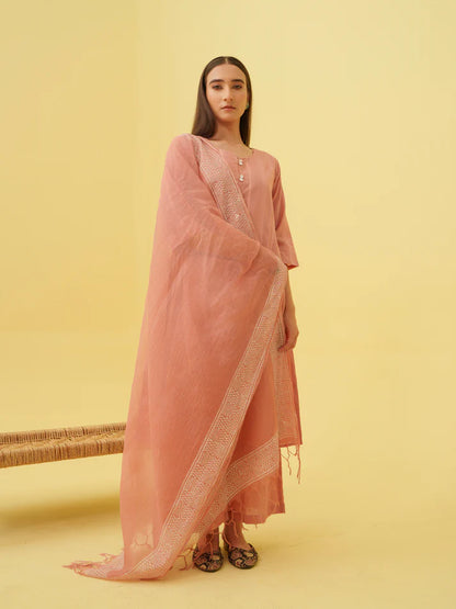 Sunset Blush Kurta Set with Dupatta