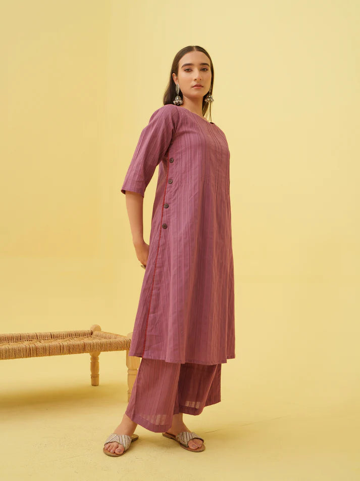 Petal Plum Kurta Set