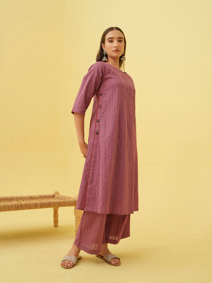 Petal Plum Kurta Set