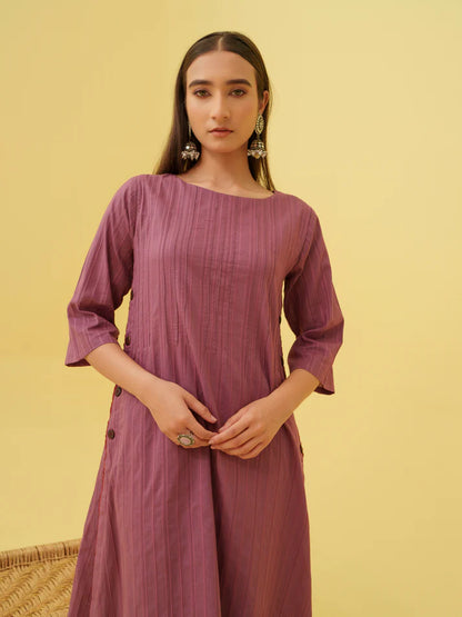 Petal Plum Kurta Set