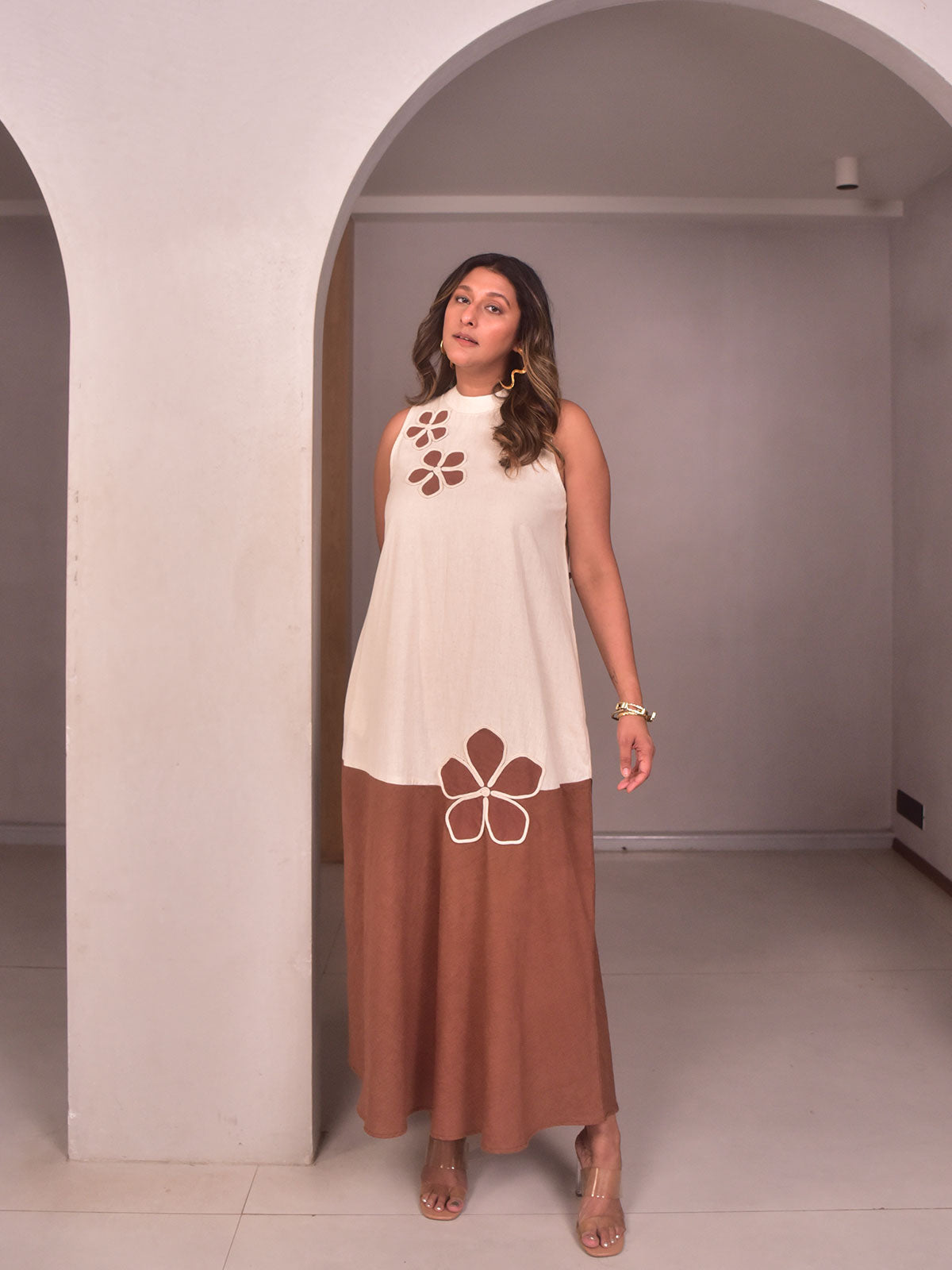 Amara & Tan Applique Dress