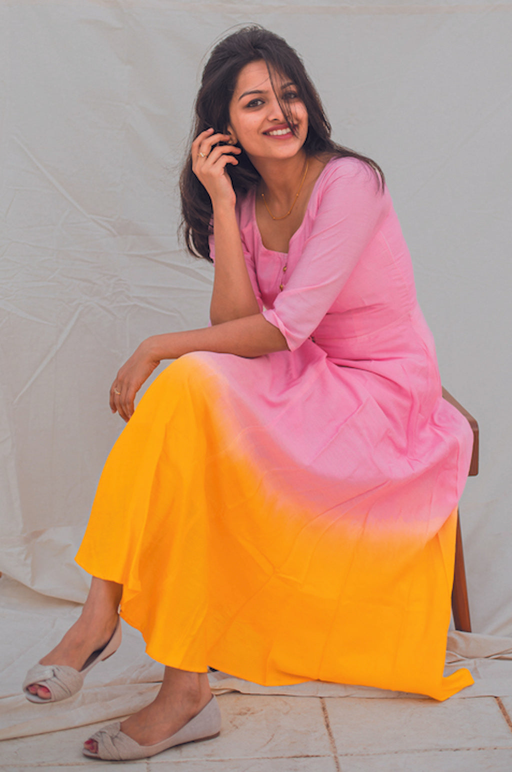 Sunset Tulip Fit & Flare Dress