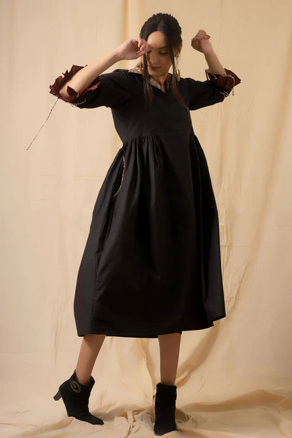 Black Cotton Cambric Dress