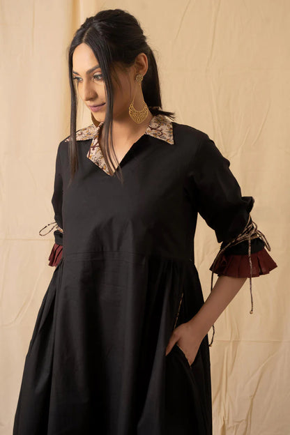 Black Cotton Cambric Dress