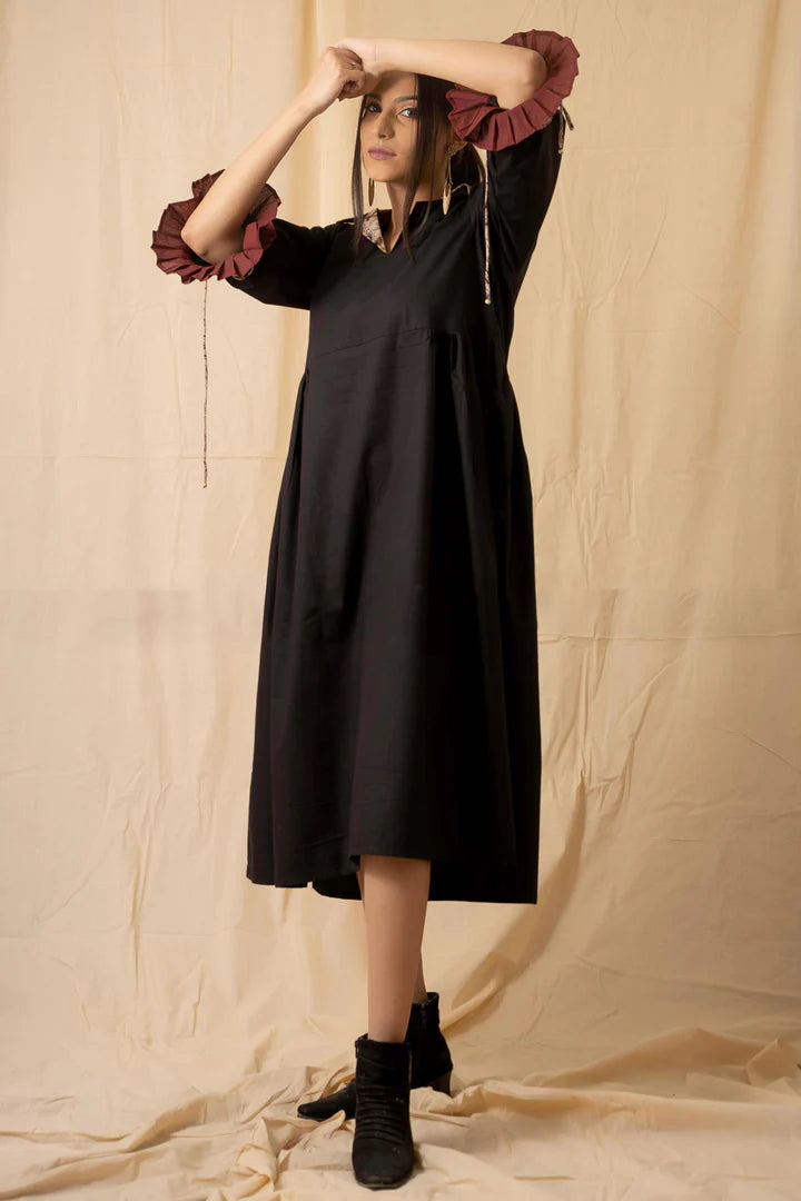 Black Cotton Cambric Dress