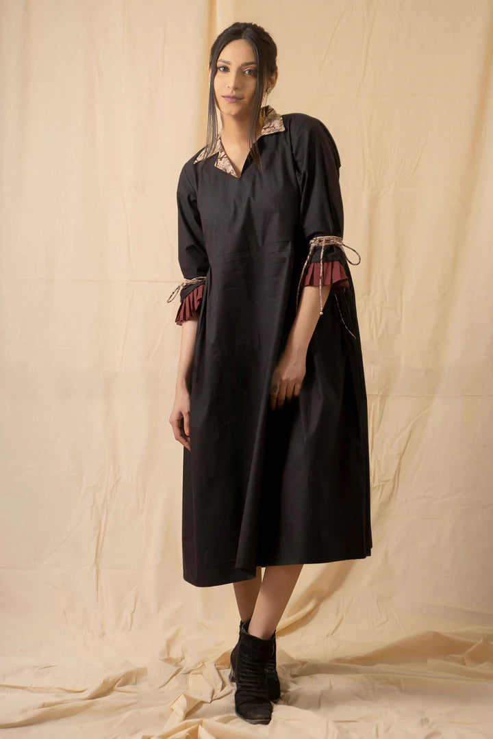 Black Cotton Cambric Dress