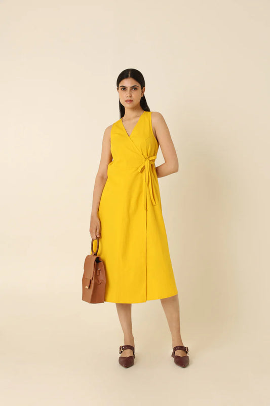 Bright side wrap-around dress