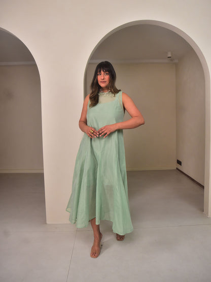 Mei Chanderi Panelled Dress