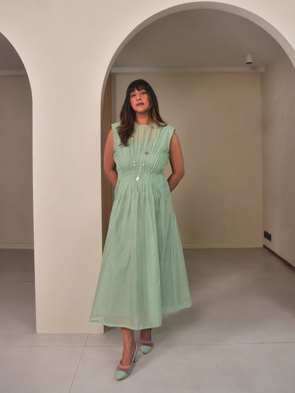 Mei Chanderi Pintuck Dress
