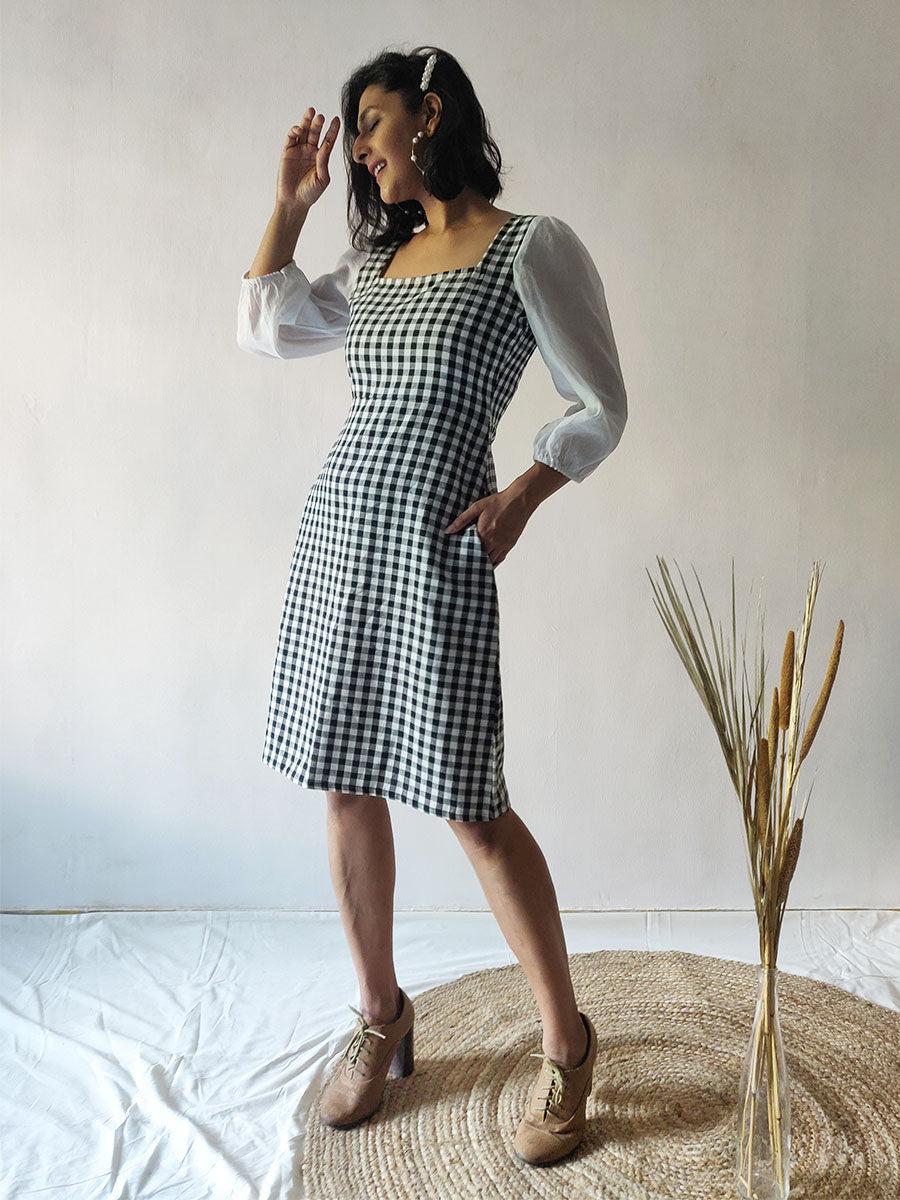 Checkered Sheath Dress - WhySoBlue