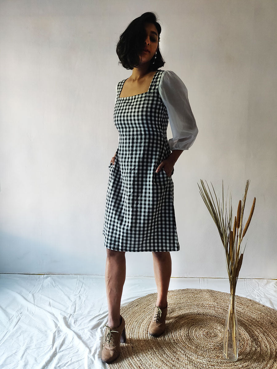Checkered Sheath Dress - WhySoBlue
