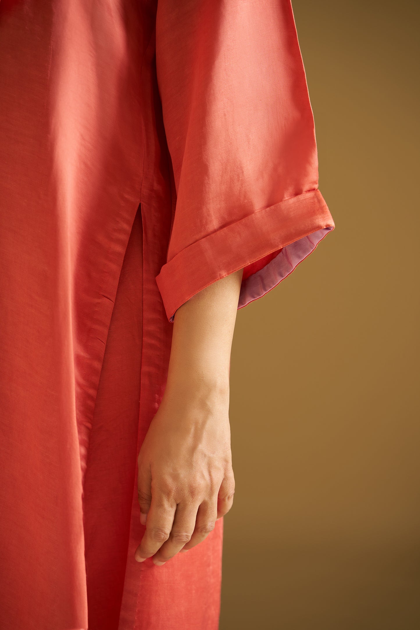 RUST EMBROIDERED KURTA WITH PANTS