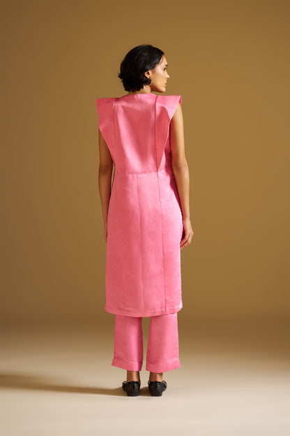 CANDY PINK EMBROIDERED TUNIC SET