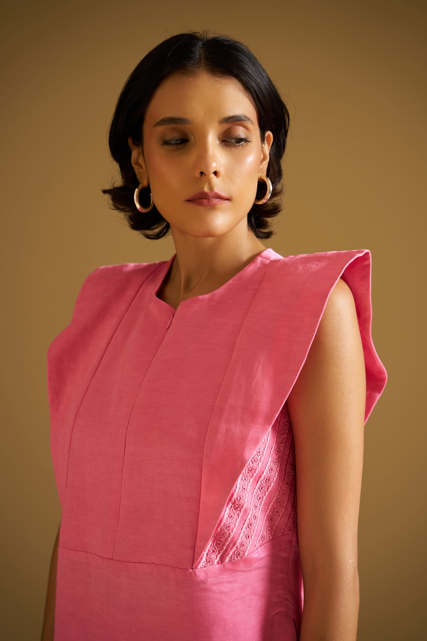 CANDY PINK EMBROIDERED TUNIC SET