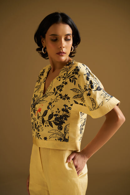 PRINTED CROP TOP WITH PANTS