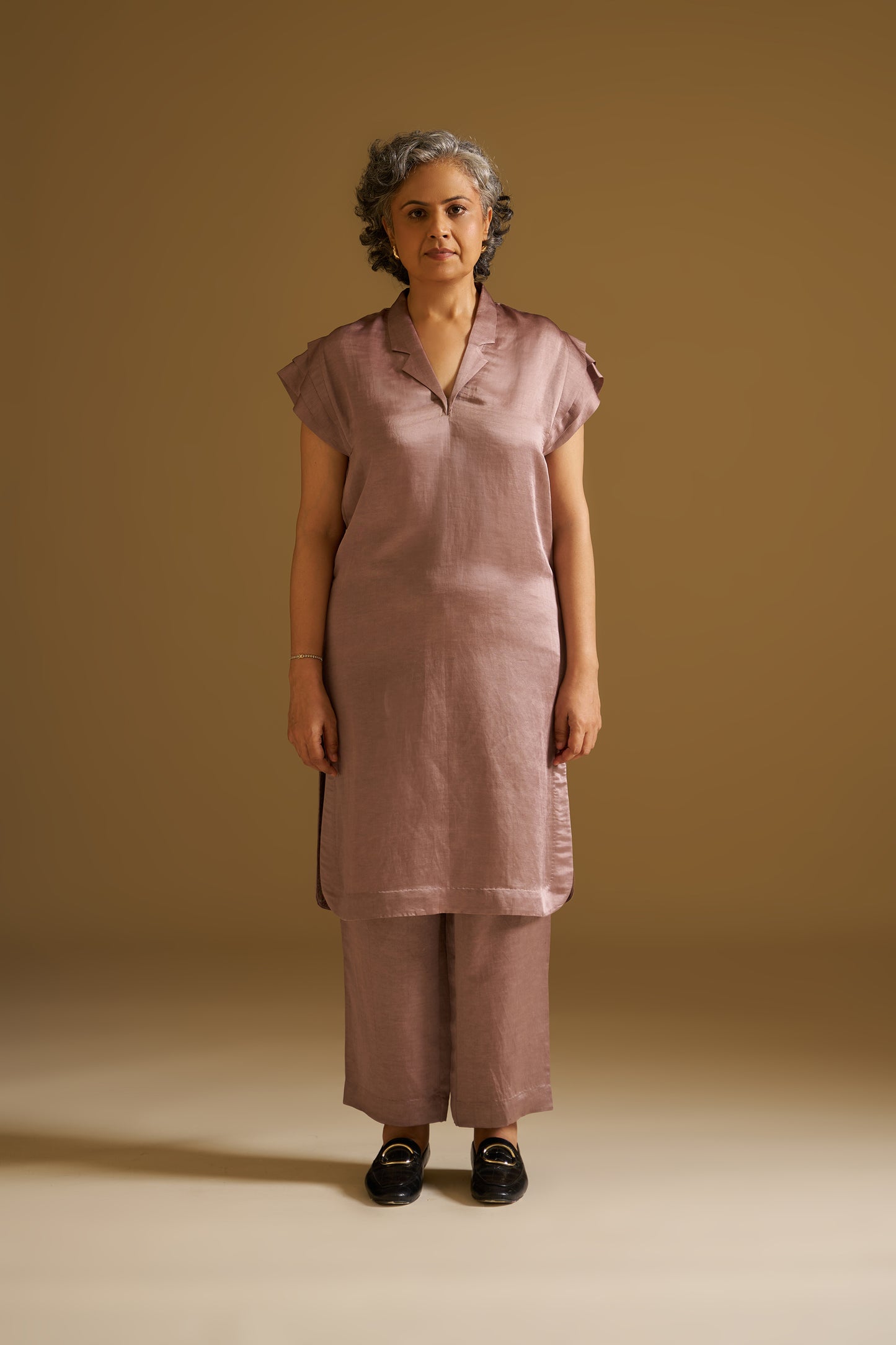 VINTAGE NUDE EMBROIDERED KURTA WITH PANTS