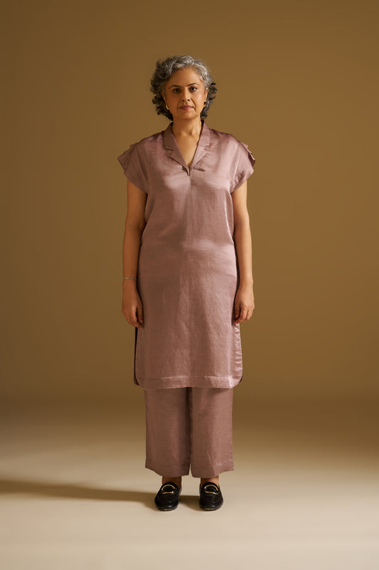 VINTAGE NUDE EMBROIDERED KURTA WITH PANTS