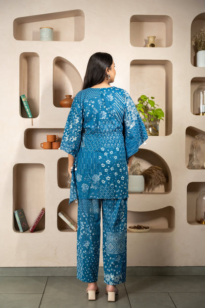 COTTON TABLE KAFTAN PAJAMA SET