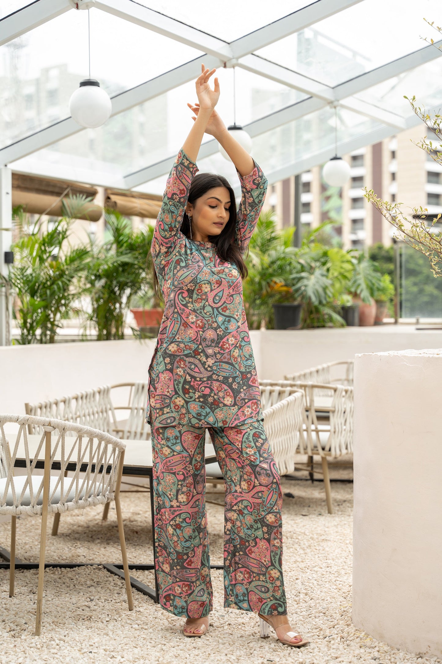 PLAYFULL FLOWER MOSAIC MUSLIN CO-ORD