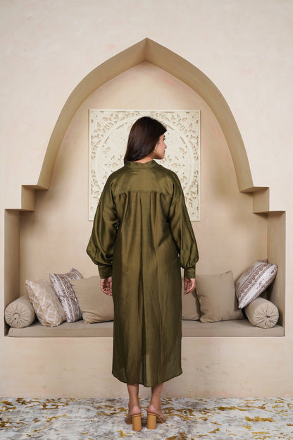 Olive Shirt Dress
