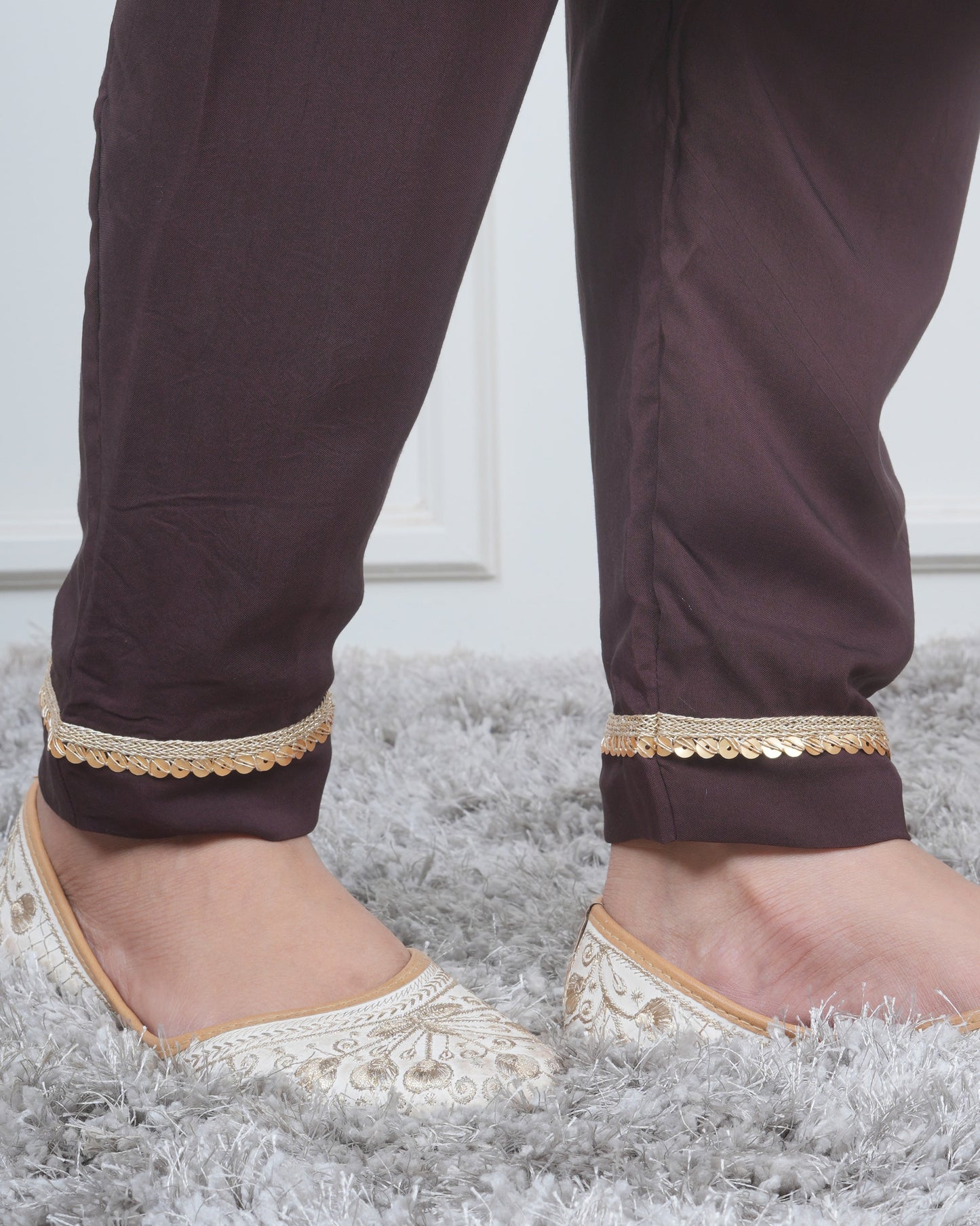 BROWN KALI KURTA SET WITH FIDA DUPATTA