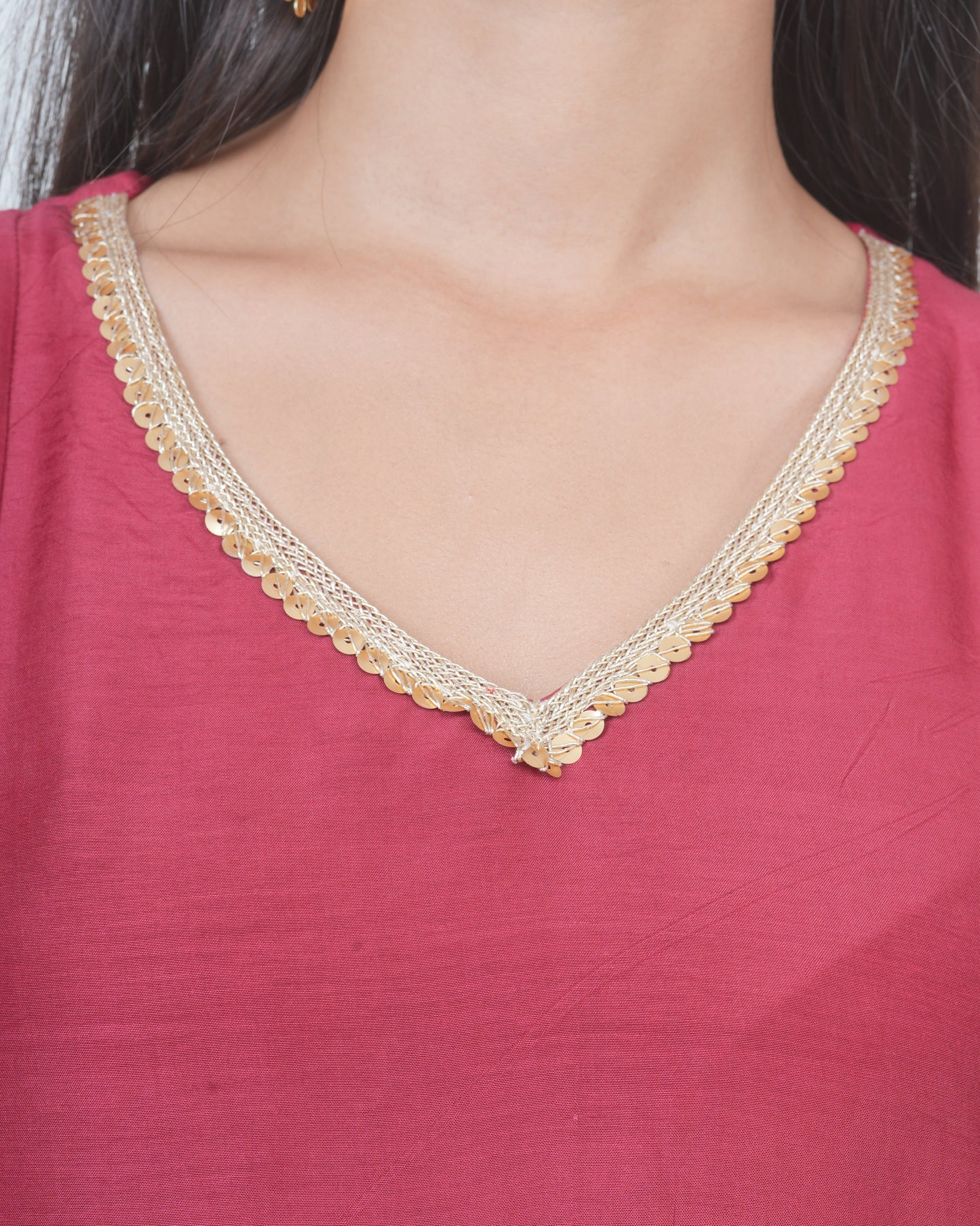RED KALI KURTA SET WITH FIDA DUPATTA