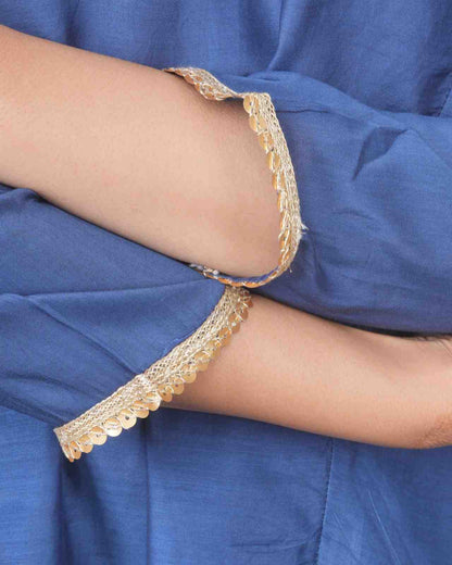 NAVY KALI KURTA SET WITH FIDA DUPATTA