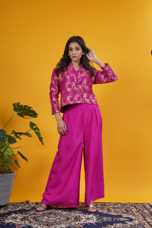 Banarasi Brocade Russian Silk Short Jacket Set