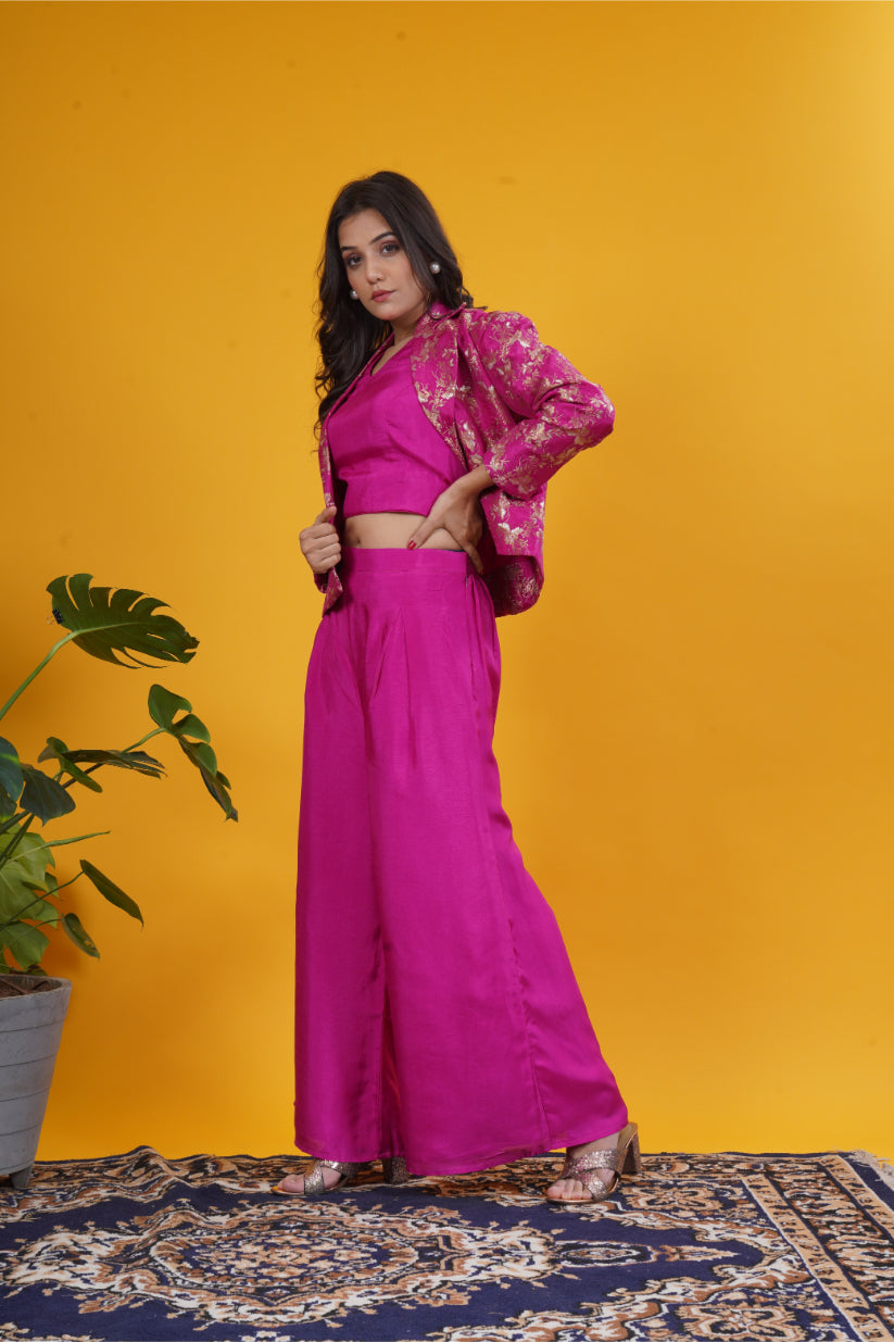 Banarasi Brocade Russian Silk Short Jacket Set