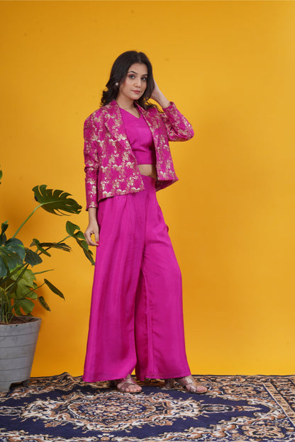 Banarasi Brocade Russian Silk Short Jacket Set