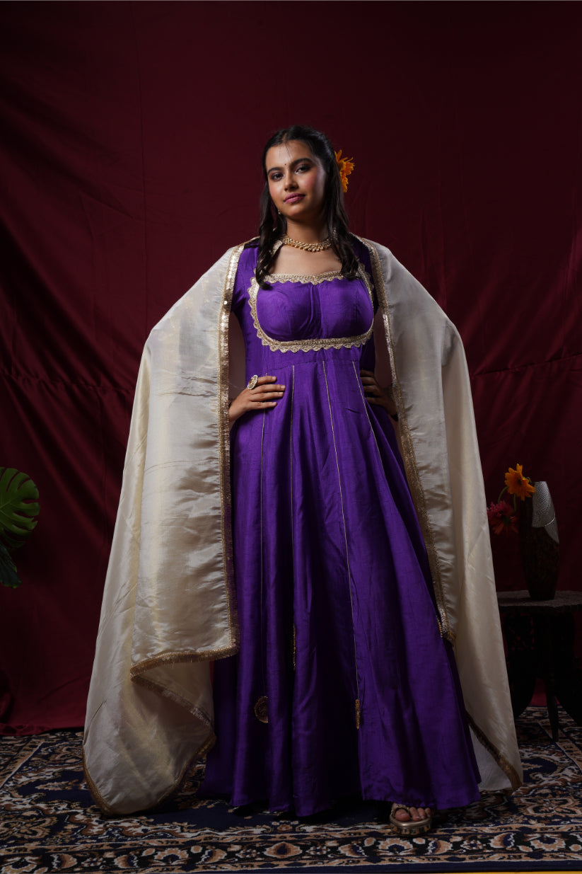 Regal Purple Raw Silk Ensemble