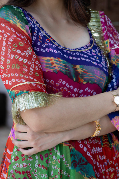 RAJASTHANI COLOR CLUSTER PURE CHIFFON SUIT SET