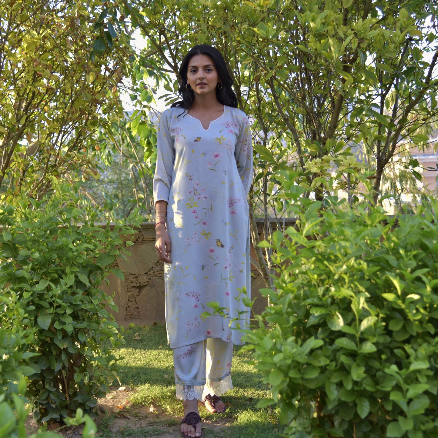 Blue Printed Sylvia Kurta and Pants