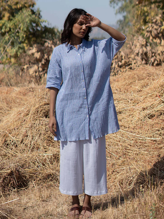 Summer Sky Shirt with Palazzos