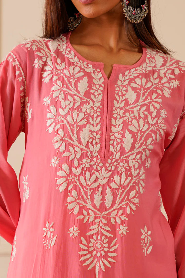 Charming Pink Modal Straight Kurta