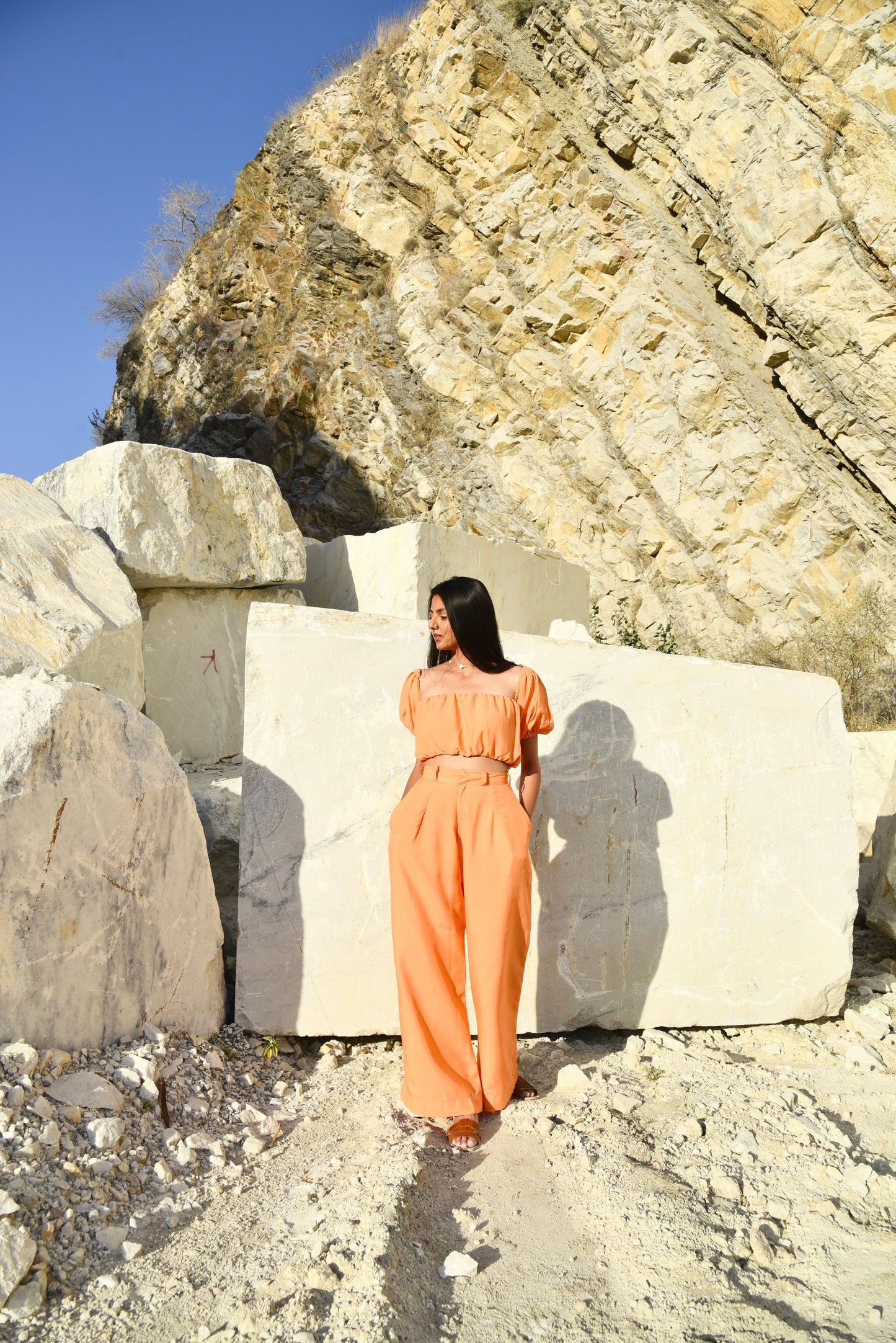 Zadaka Set - Orange Top and Pants Co-Ord Set