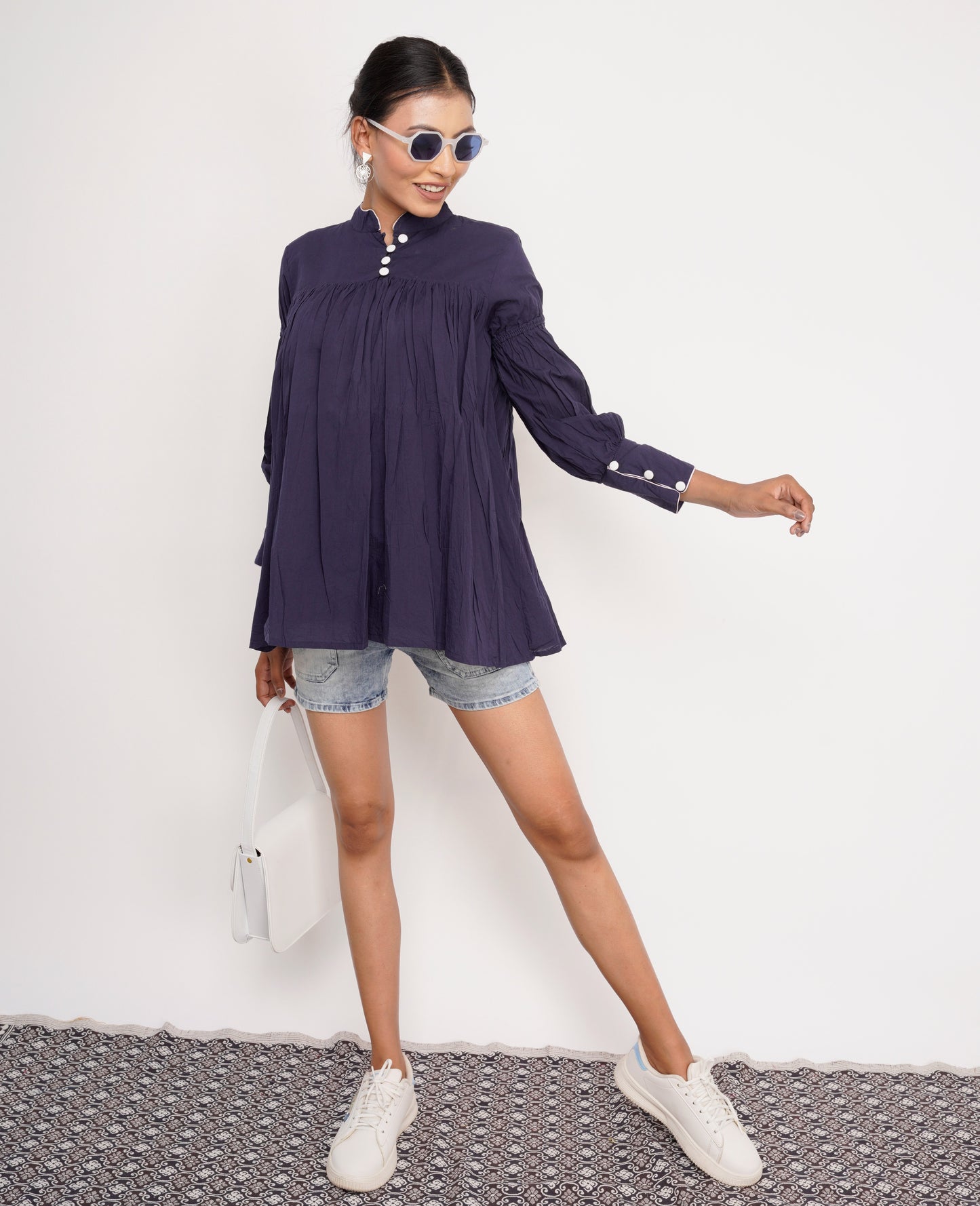 INDIGO BALLOON TOP