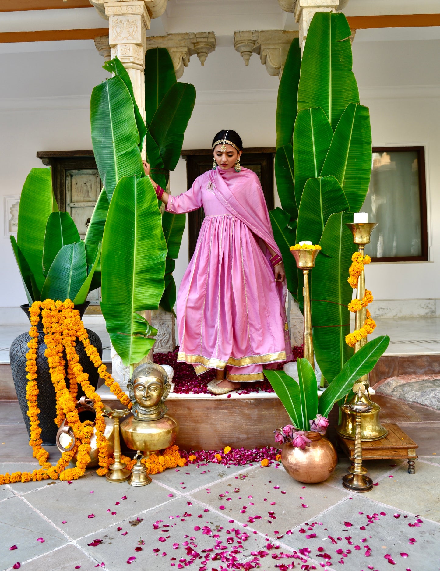 Sindarfi Set- Exquisite Pink 3-Piece Anarkali Kurta Set