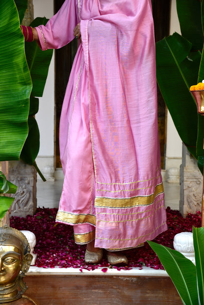 Sindarfi Set- Exquisite Pink 3-Piece Anarkali Kurta Set