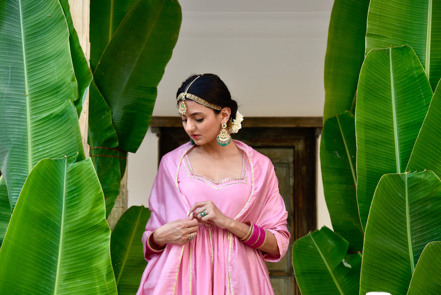 Sindarfi Set- Exquisite Pink 3-Piece Anarkali Kurta Set