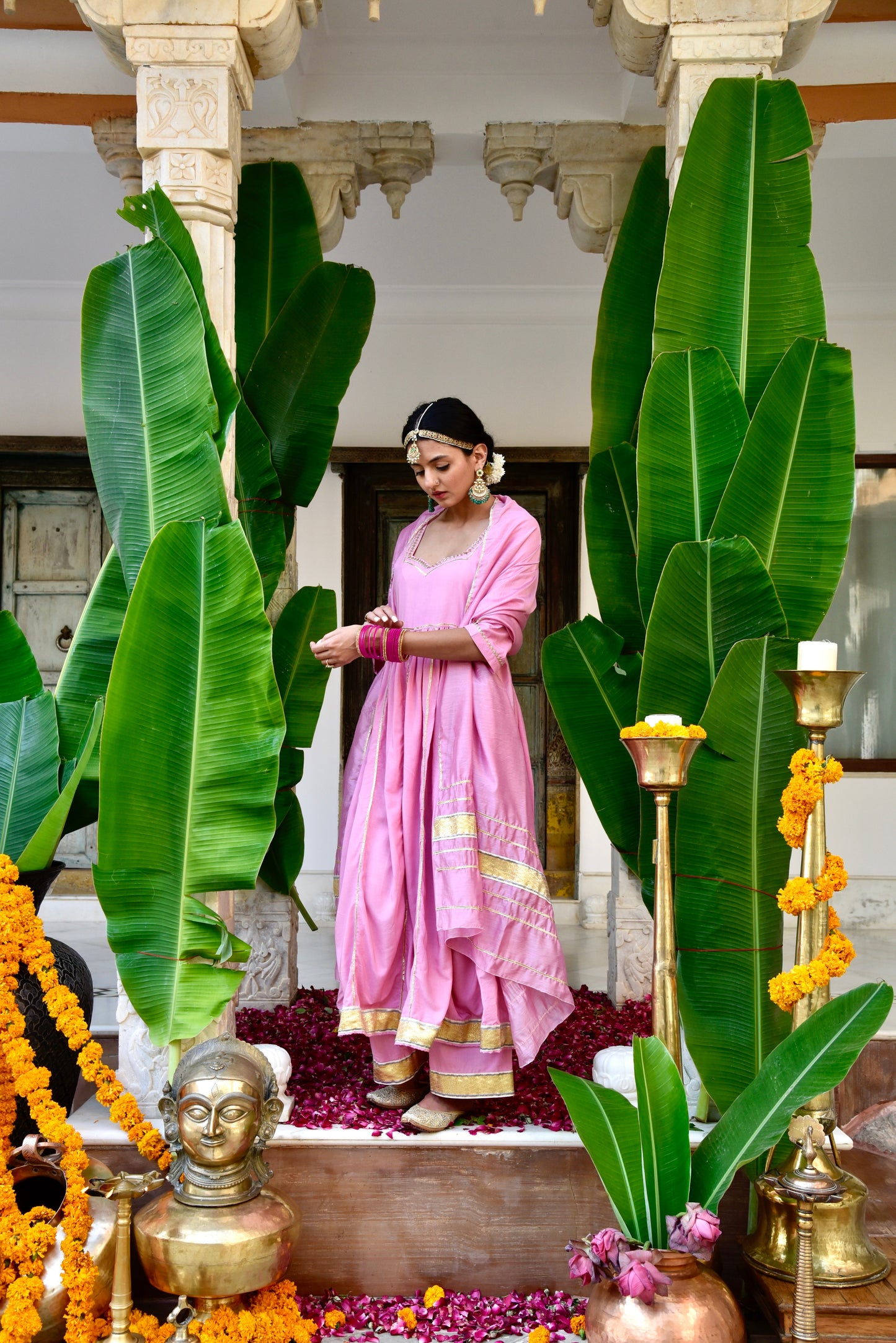 Sindarfi Set- Exquisite Pink 3-Piece Anarkali Kurta Set
