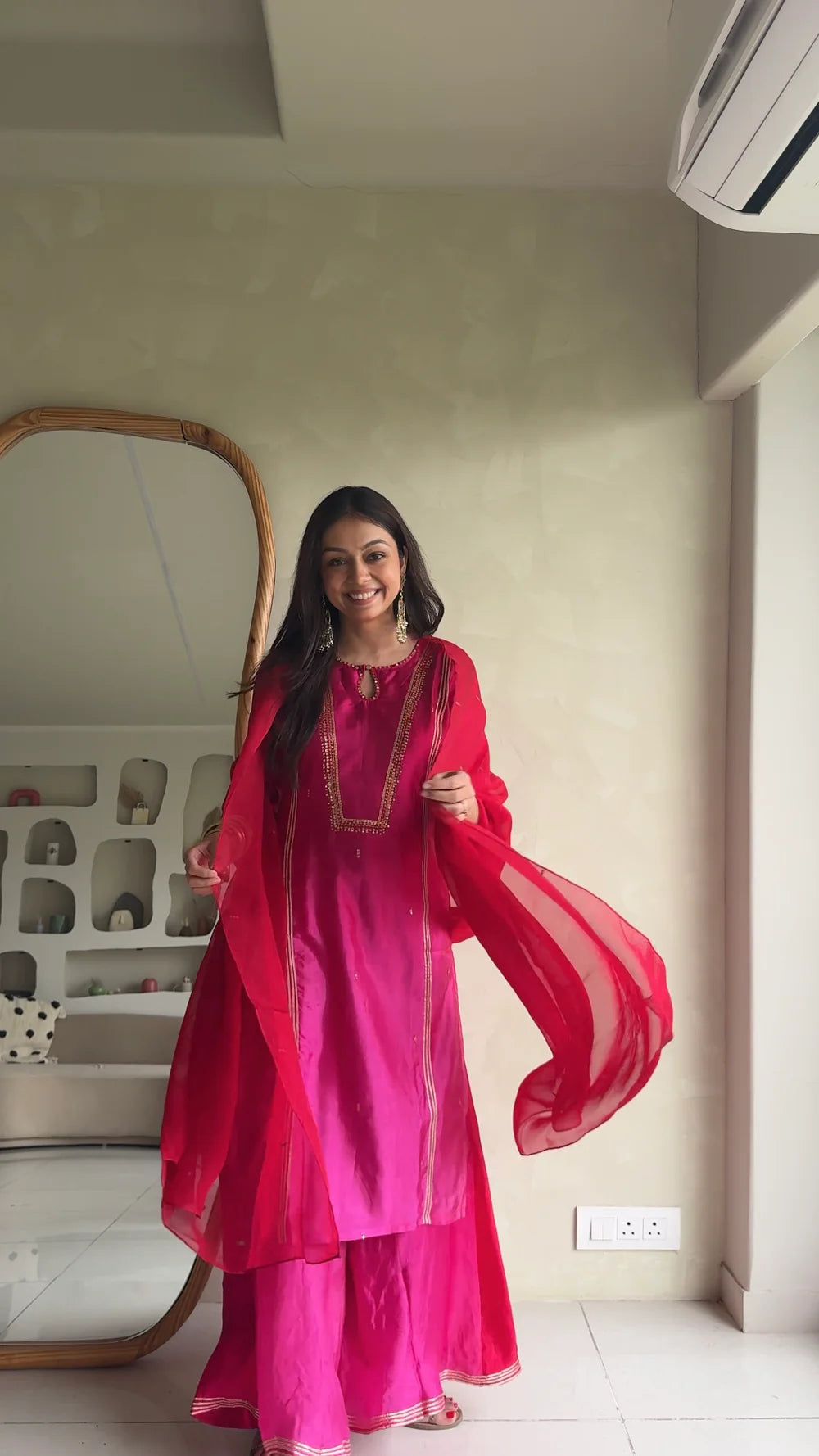 ORGANZA SILK FESTIVE KURTA SET