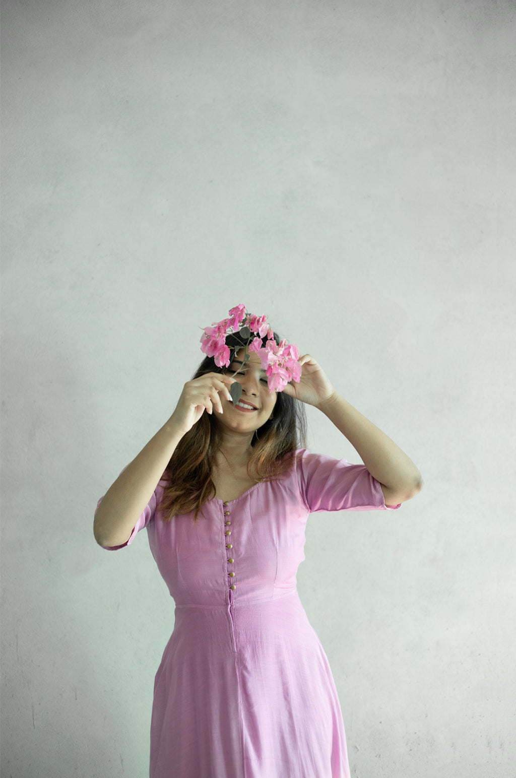 Purple and Baby Pink Fit and Flare Dress