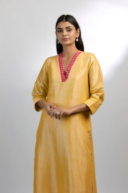 Yellow Tencel Kurta Set