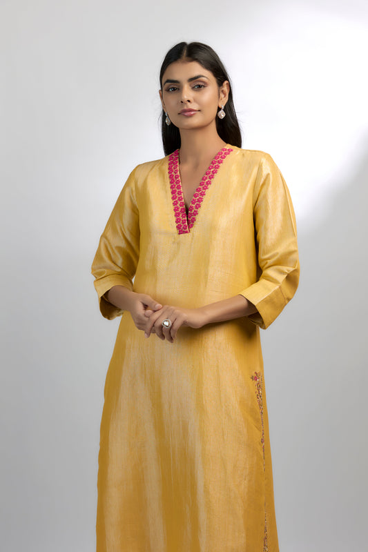 Yellow Tencel Kurta Set