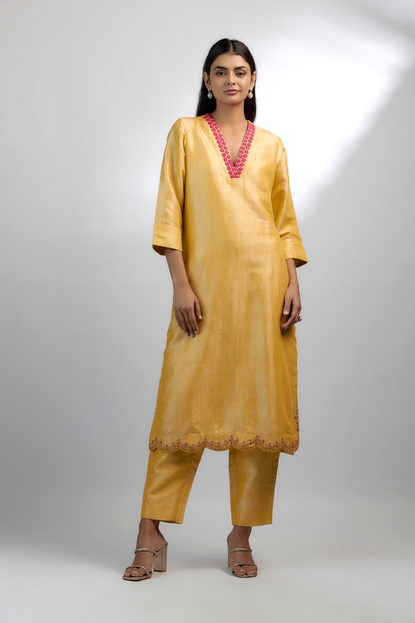Yellow Tencel Kurta Set