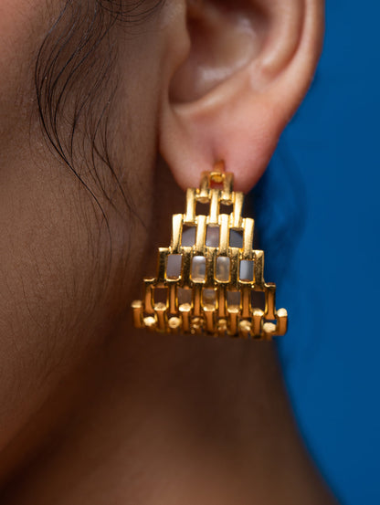 Textured Baroque Pearl Hoops