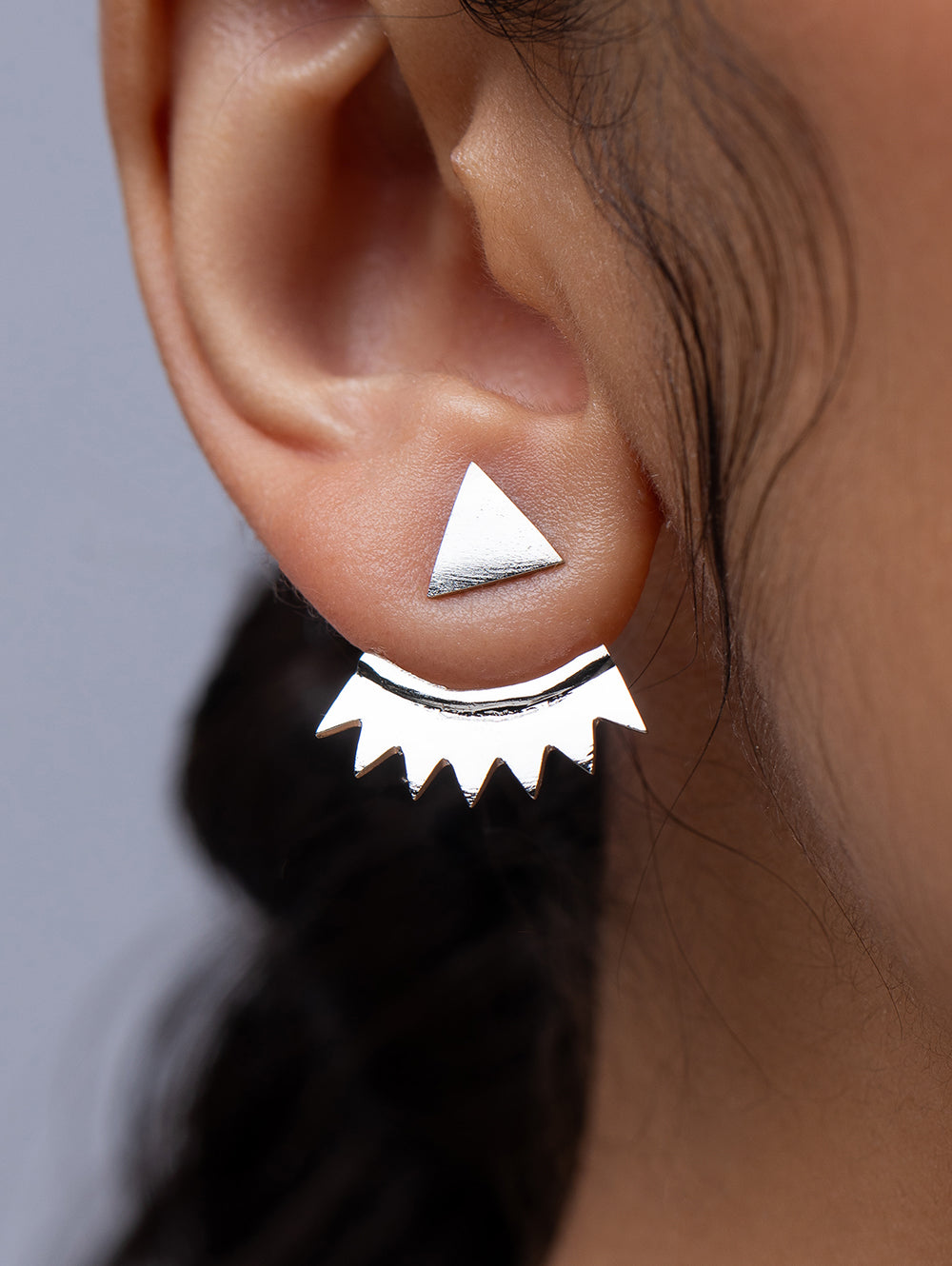 Triangular Jacket Earrings