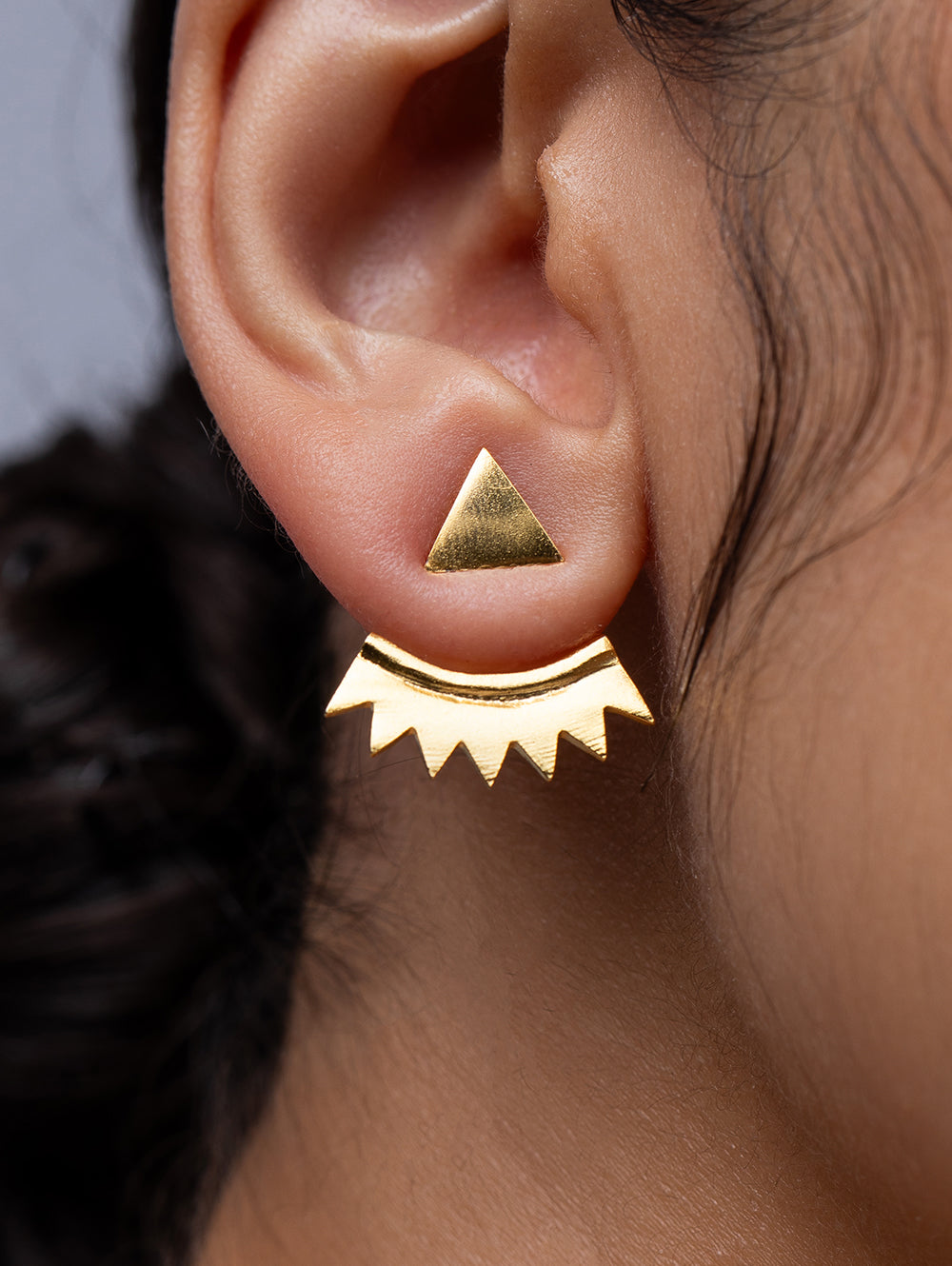 Triangular Jacket Earrings